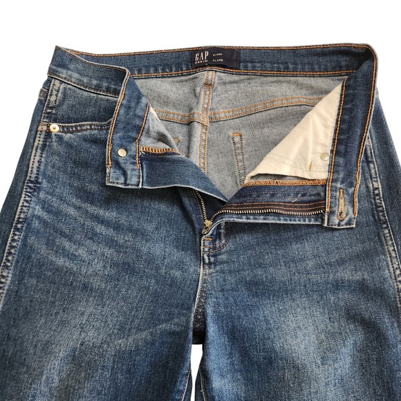 GAP Womens High Rise Flare Jeans Size 6/28R Hendrix Wash Medium Denim - Picture 6 of 15